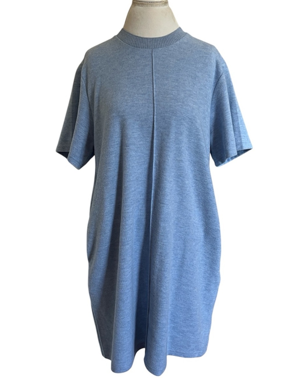 Steve Madden NWT Heather Blue Knit Short Sleeve T-Shirt Dress Size XXL